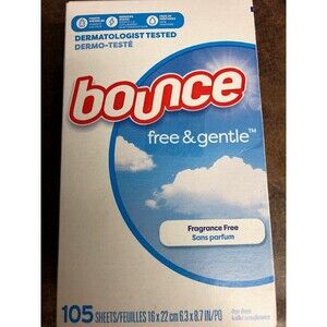 Bounce Free & Gentle Dryer Sheets - 105 Sheets for Sensitive Care